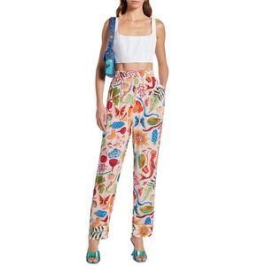 Farm Rio Womens Bright Farm Pajamas Pants X-Small Beige - NWT $165